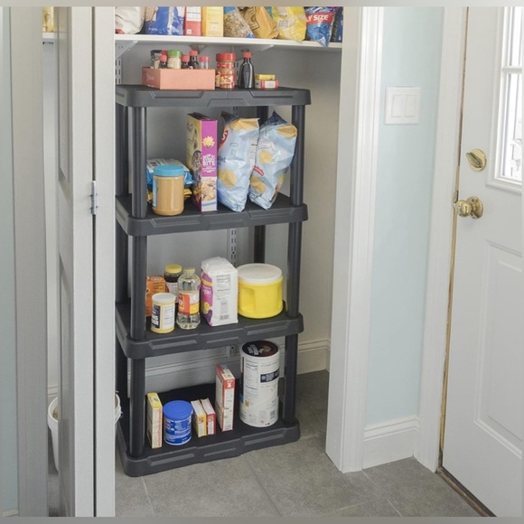 4-Tier Light Duty Storage Shelf Shelves Plastic Shelving Unit 47”H x 21”W x 13”D - Picture 7 of 12